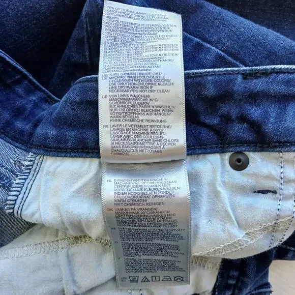 NYDJ Marilyn Straight Jeans 12 Lift Tuck dark wash blue 33W 28.5L hemmed short - Picture 9 of 16